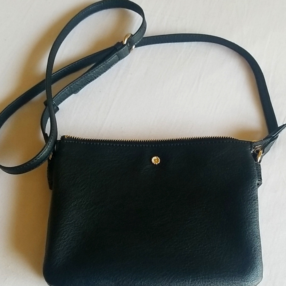 LC Lauren Conrad Black Leather Crossbody Bag